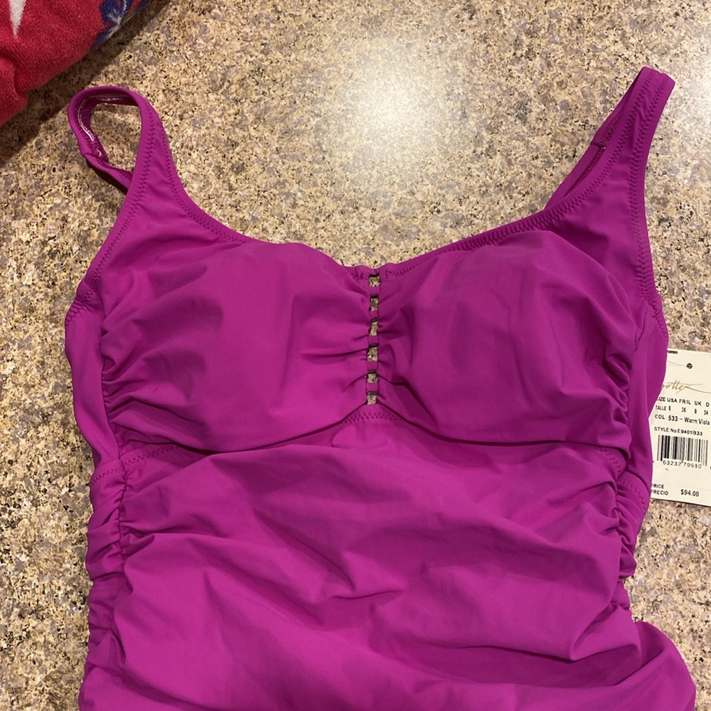 NWT Profile By Gottex Tankini Swim Top 6 Warm Viola (Top Only) - Picture 3 of 17